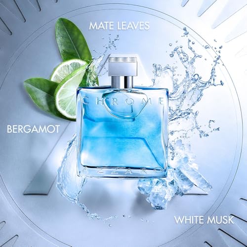 Image of Azzaro Chrome Eau de Toilette 50 ml - Fresh Aquatic Mens Cologne - Citrus, Woody, Musky Fragrance -Fresh Notes of Bergamot - Everyday Wear - Classic Summer Beach Scent - Luxury Perfumes for Men