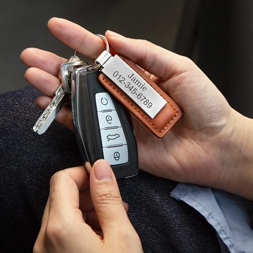 Personalized Keychains | Engraved Metal or Leather Keychain | Custom Key Chain for Car Keys | Father's Day Gift - Image 3