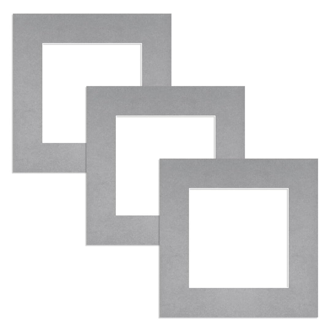 Alison Kingsgate 8X8 Silver Picture Mount for Frame - 5X5 Aperture - Pack 3 — image 1