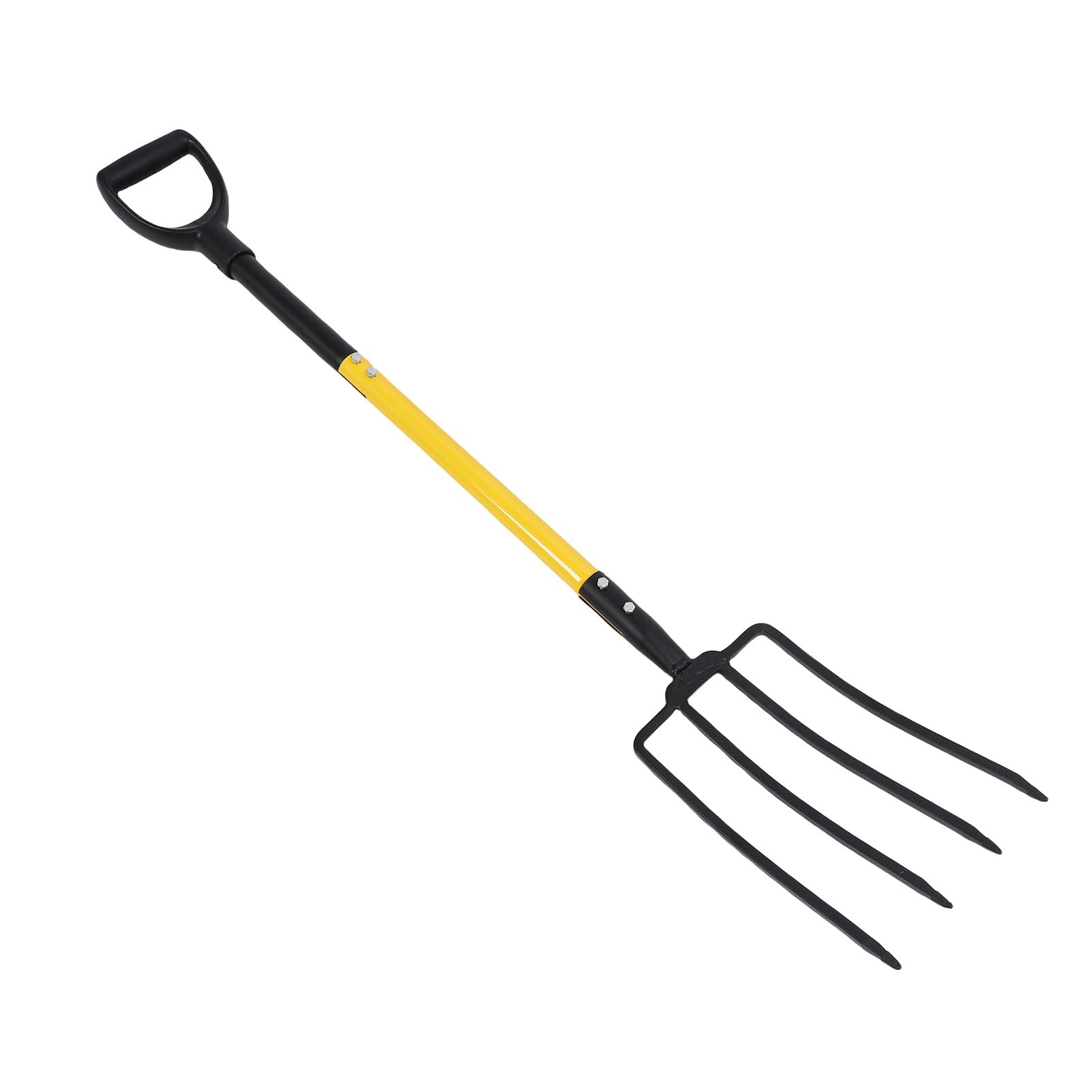 Focket Forca da Giardino, Forca da Scavo a 4 Denti in Metallo Resistente, da Spada con Manico Ergonomico a Y per Giardinaggio Compostaggio Allentamento del Terreno