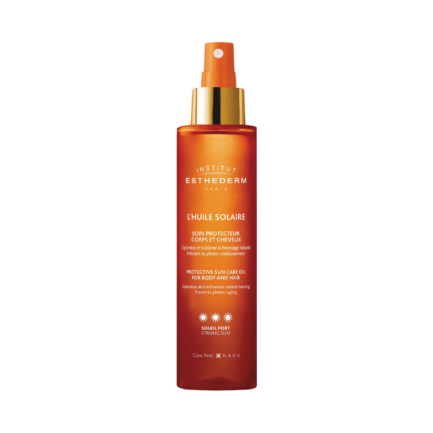 Institut Esthederm - Huile Solaire - Soin Protecteur Corps et Cheveux - Active et Stimule le Bronzage Naturel - Sans Silicone, S
