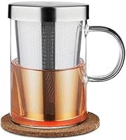 Tazza in vetro borosilicato e sottobicchiere in sughero