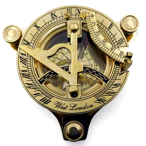 image for Meridian Nauticals Solid Brass Sundial Compass Antique Nautical Vintag