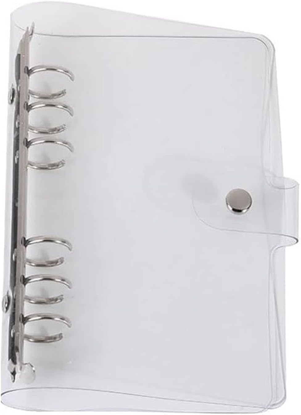 System Handbag A5 A6 A7 6-Hole PVC Clear Material Diary Cover Notes with Ruler Handbag Diary Storage Binder Clear Pockets for Students Office Use (A5 (without ruler))