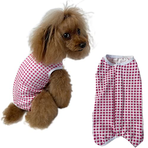 hy Pets 術後服 犬 皮膚 傷口 保護 避妊 手術 離乳 エリザベスウェア 術後ウェア (XXS, ピンク)