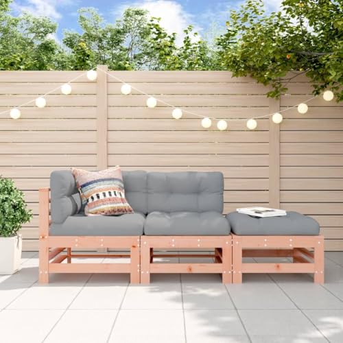 Salon de jardin modulable pour petits espaces en bois robuste 3pcs