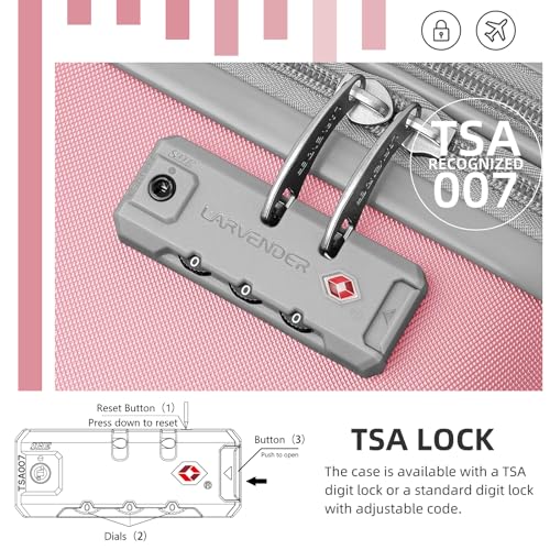 Image of LARVENDER Luggage Sets 6 Piece Hardshell Expandable Suitcases with Spinner Wheels TSA Lock, Lightweight ABS Travel Carry On Luggage Set for Women, Pink Grey