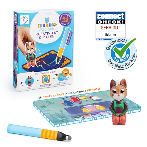 Edurino Starterset Juki Kreativität & Malen ab 4 Jahren inkl. Eingabestift | Innovatives & digitales Lernspiel | Farbenlehre & Malexperimente