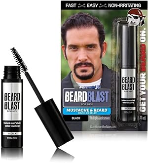 BEARDBLAST By Blackbeard for Men - Black Brush-On Hair Touchup Color Stick 12ml for Beard, Mustache, and Sideburns - Quick & Easy Temporary Grey Coverage, Long-Lasting