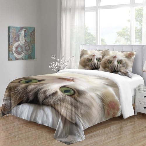 Parure de lit chat pour chambre d'enfant et lit double adulte cocooning - 5