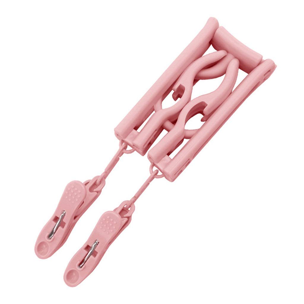 MOBYGKFY Travel Folding Hanger Multi-function Portable with Clip Plastic Non-slip Hanger Travel Saving Space Household Items(D)