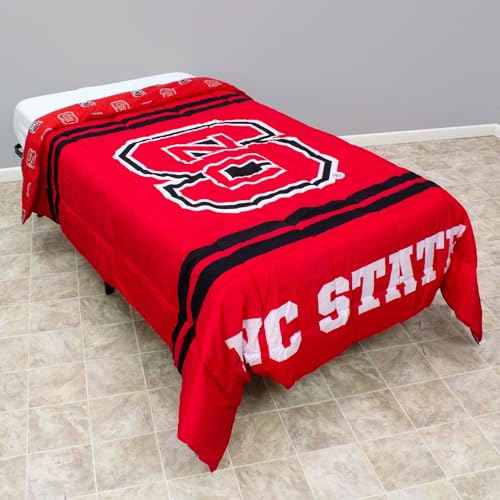 Image of College Covers Everything Comfy North Carolina State Big Logo Soft and Colorful Comforter Set - Twin