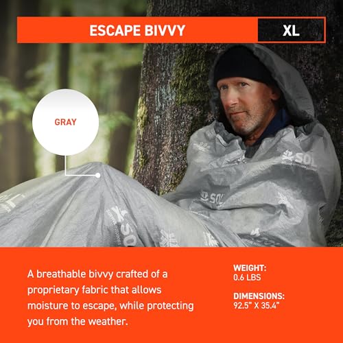S.O.L. Survive Outdoors Longer Escape Bivvy XL con Capucha, Refleja 70% Calor Corporal, Verde, 91 x 35 pulgadas miniatura 3