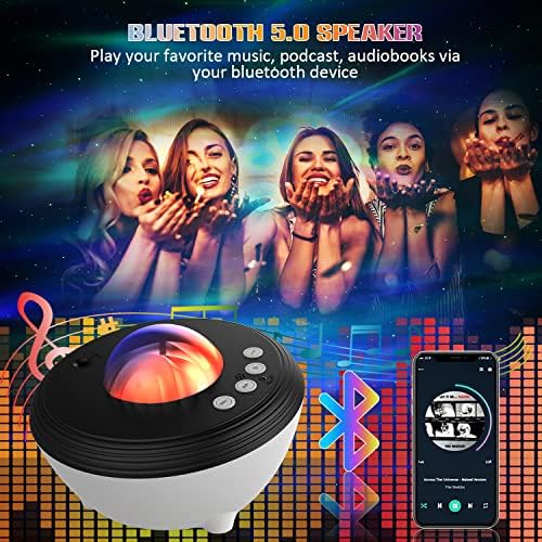 Northern Lights Aurora Projector,Star Projector Music and White Noise,Star Projector Galaxy Light with Remote Control,Night Light Projector Work with Alexa for Kids Adults Home Decor Bedroom/Ceiling 3 51RnevYuYML. AC