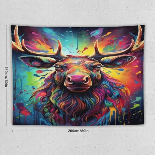 Tapisserie tenture murale élan avec impression 3D haute définition - 2