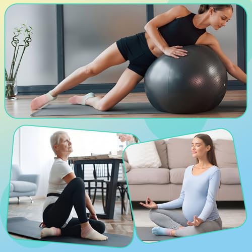 Jspupifip 6 Pairs Pilates Socks for Women Non-Slip Grip & Straps, Gradient Color Cotton Yoga Socks for Pilates, Barre, Barefoot, Dance, Home Workout, Gradient Color(ankle) — view 6