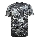 Aquila Viking Dragon Slayer Men's Short Sleeve Crew Neck Dark Grey Cotton T-Shirt - L