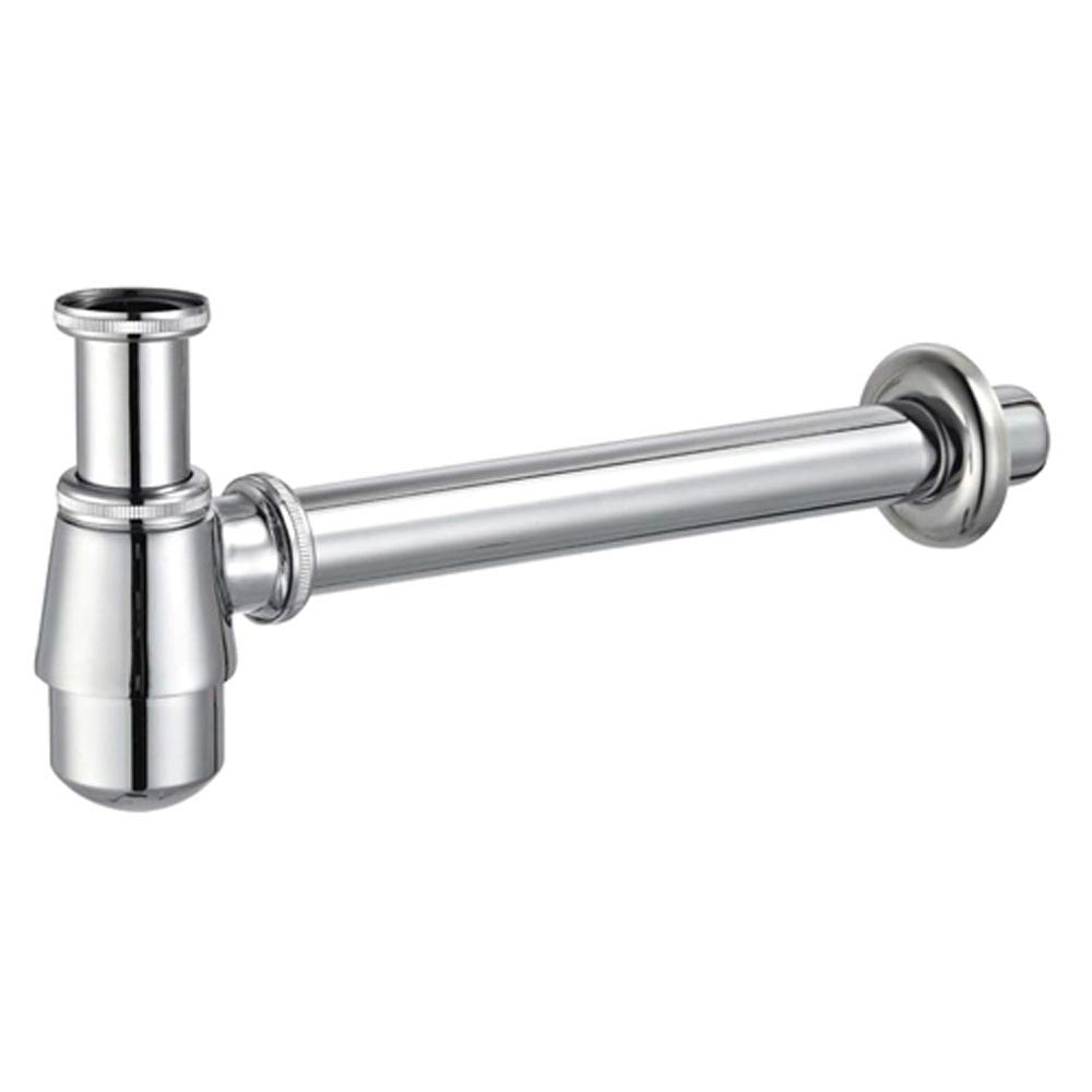 AQUAECOShallow Brass Bottle Trap AQP-BTR-180-CP Chrome