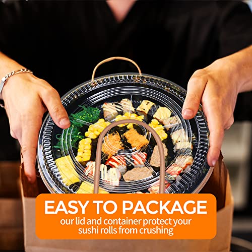 100 piezas bandejas desechables redondas para sushi miniatura 5