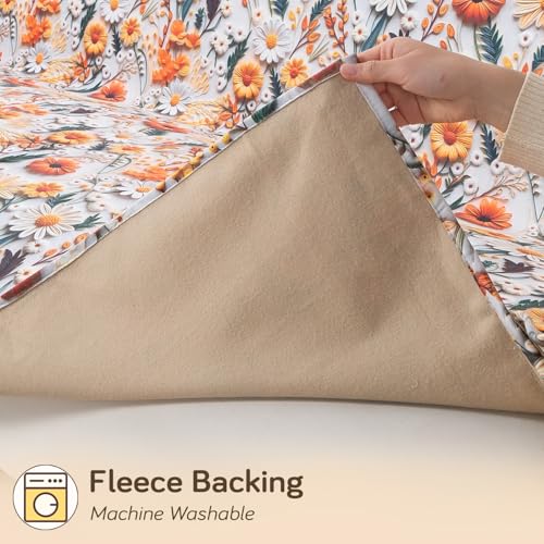 Image of HOKIPO 'Nature Muse' Premium HD Printed Holland Velvet Sofa Cover Mat for 1 /2 /3 Seater & L-Shape Sofa. Make Your Own Sofa Cover Set, Mat 70(D) x 240(L) cm, Marigold Bloom (IN-920-D7)