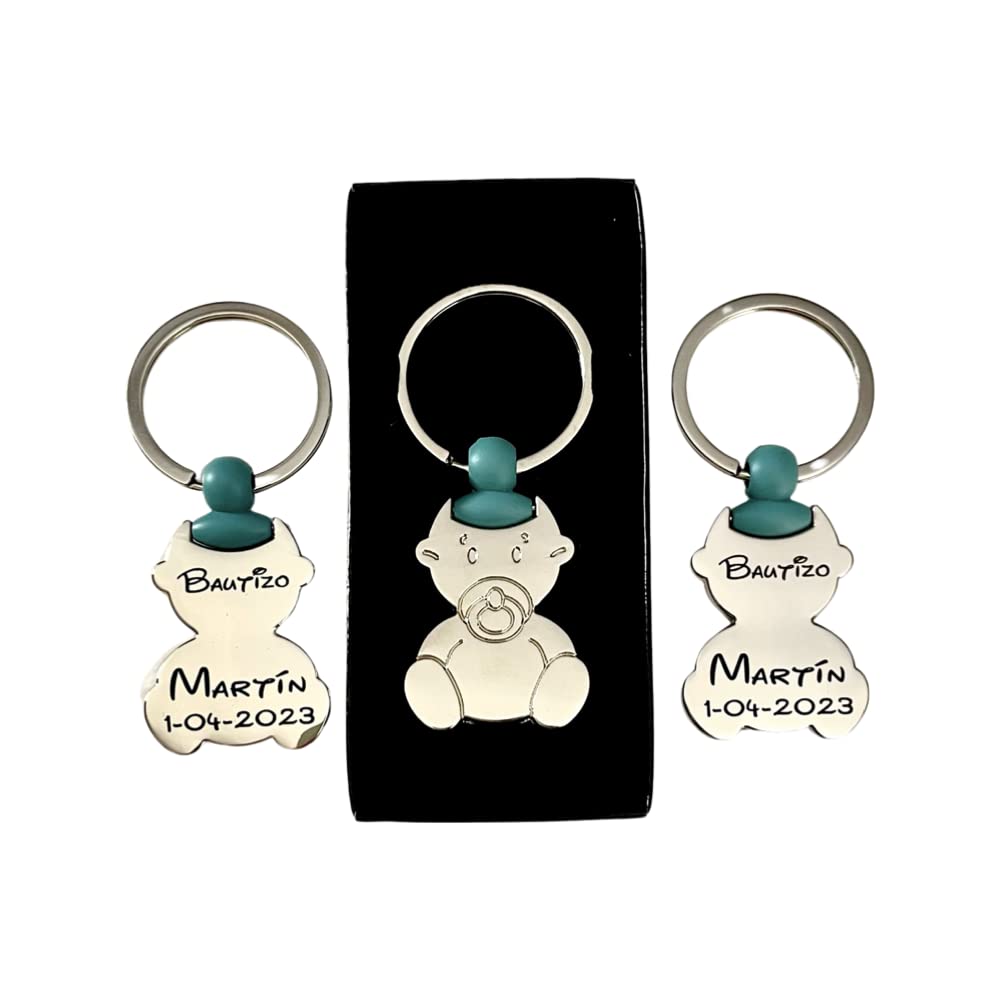 regalo grabado Pack 15 Personalisierte Baby Schlüsselanhänger Taufe