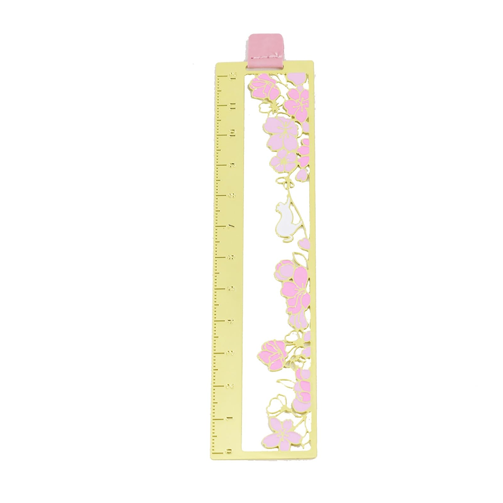Marque-Page,Peach Blossom Cat Ruler Art Signets Creative Culture Signets Signets en métal Simple