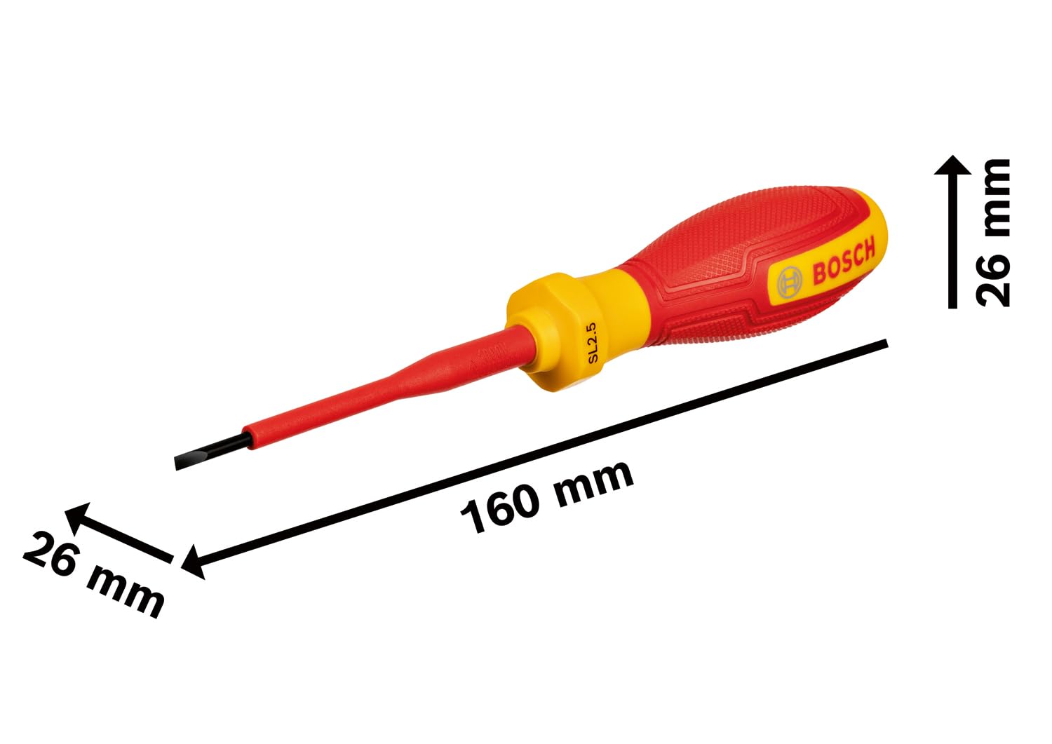 Bosch Professional VDE Tornavida SL 2.5 x 75mm (1x Tornavida SL 2.5 x 75mm)