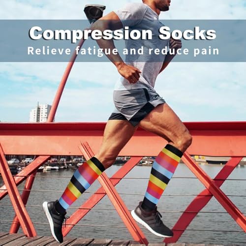 Compression Socks for Women Men, Funny Colorful Fun Socks, Best Support Knee High Long Graduated Travel Athletics Sock2