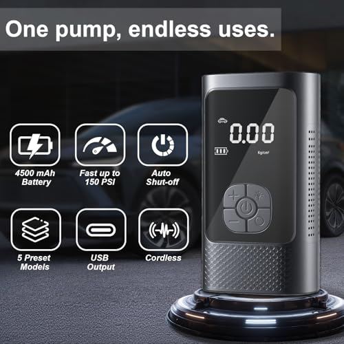 Cordless Tire Inflator Portable Air Pump – Car & Motorcycle
