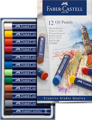 Faber-Castell 127012 - Estuche de Cartón con 12 Pasteles de Aceite -...