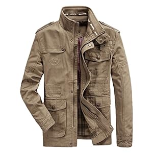Herren Übergangsjacke Cargo Jacke Männer Stehkragen Baumwolle Jacke Multi Taschen Armeejacke WinteJacke HerbstJacke Casual Windbreaker