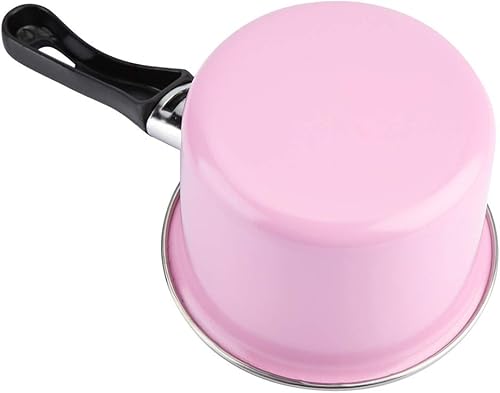 Miniatura 9 de Mini cacerola, calentador de mantequilla antiadherente rosa de 0.5 cuartos de galón con asa, 2 boquillas de vertido, olla de leche múltiple olla