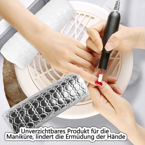 LATRAT Manicure Hand Cushion Nail Design Hand Rest Nail Studio Cushion Sponge Wrist Cushion for Salon Nail Art Nail Art Removable and Washable (Silver) - Image 3