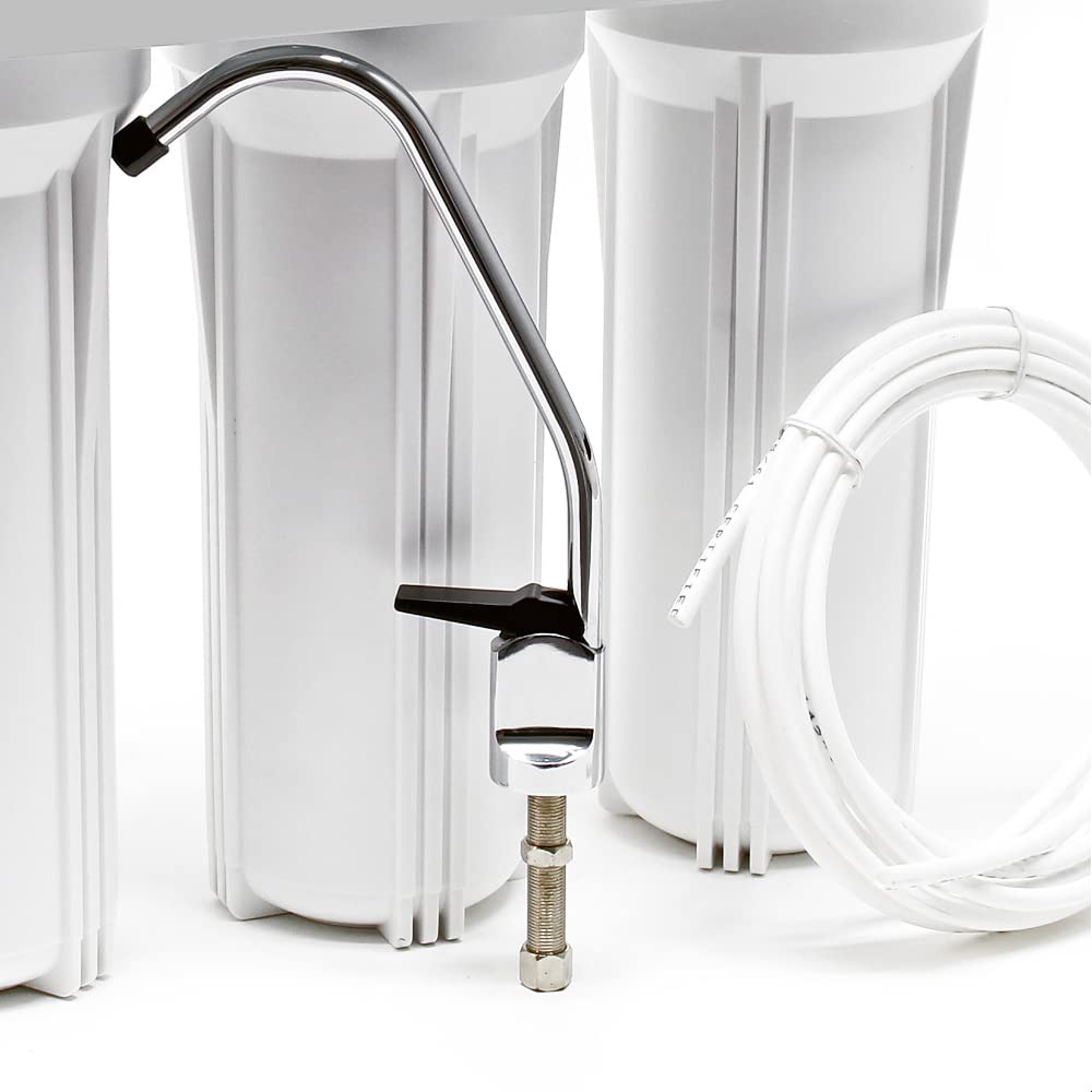 Naturewater Filtro dell'acqua a 3 livelli NW-PR303, con cartucce filtranti da 254 mm, con rubinetto