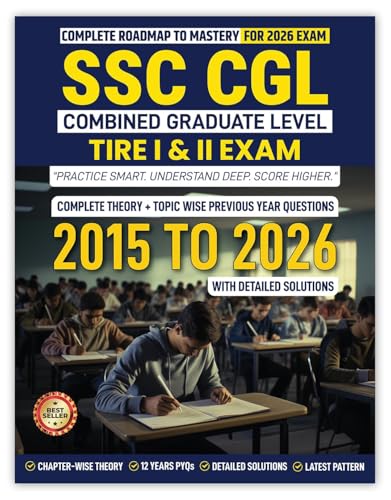 Image of SSC CGL Books 2026 | 12 Years (2015-2026) SSC CGL PYQ Books with Complete Theory for Tier 1 & 2 | Best Book for SSC CGL Previous Solved Papers Maths, Reasoning, English & General Awareness Preparation