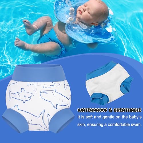 BIG ELEPHANT Baby Swim Diapers 3pcs, Reusable Adjustable Washable Waterproof Swimming Diaper for Boy's and Girl's 6Months - 5 Years3