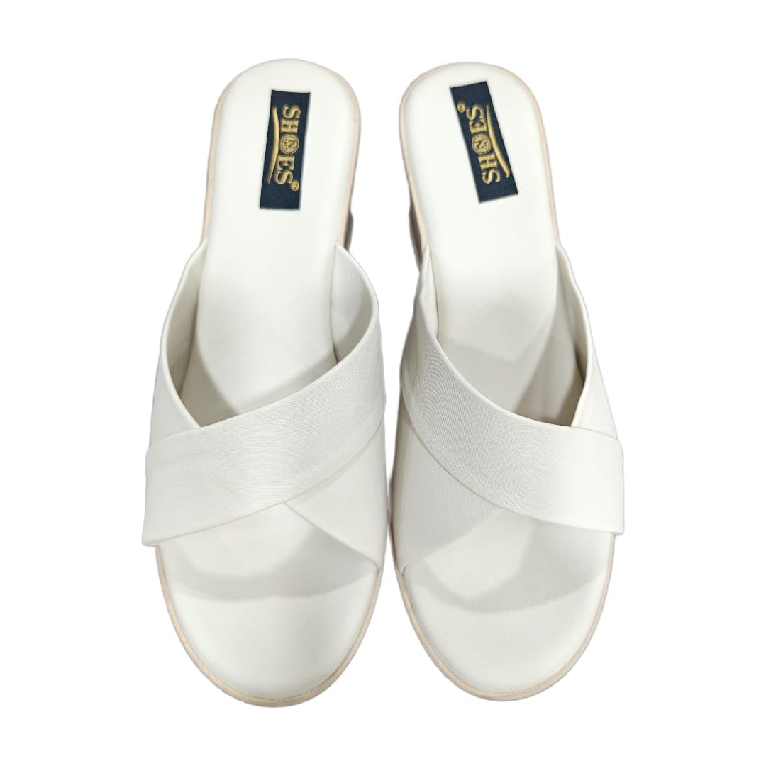 shoes n feet Women's Slip-On Mules Shoes with Criss Cross Design, Comfortable and Stylish, Size 22 cm, Perfect for Casual Wear-image-19