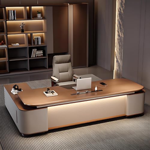 ZGNBSD 92IN L Shaped Executive Desk - Executive Desk with