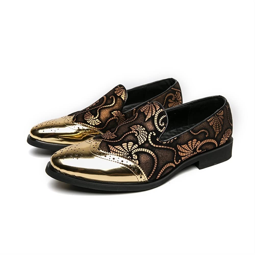 Amazon.com: EVSER Formal Shoes Dress Oxford for Men Slip On Gold Brogue Embossed Wing tip Floral Patchwork Rubber Sole Block Heel Anti-Slip Slip Resistant Walking (Color : Golden, Size : 10.5) : Amazon.com: EVSER Formal Shoes Dress Oxford for Men Slip On Gold Brogue Embossed Wing tip Floral Patchwork Rubber Sole Block Heel Anti-Slip Slip Resistant Walking (Color : Golden, Size : 10.5) :