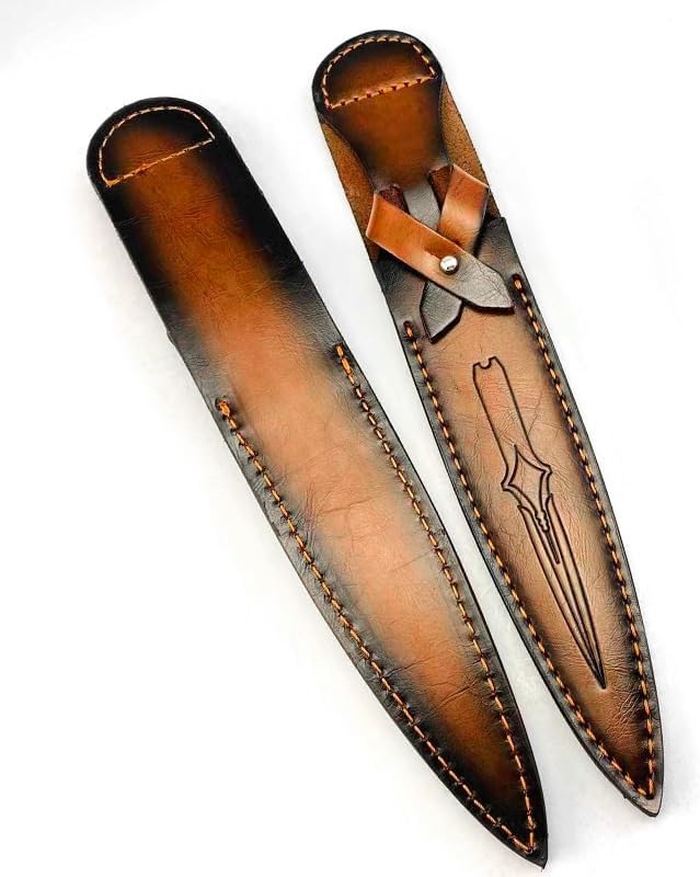 1PC Leather Knife Sheath, Handmade Top-layer Protective Case with Snap Closure Fits for Outdoor Camping, Hiking