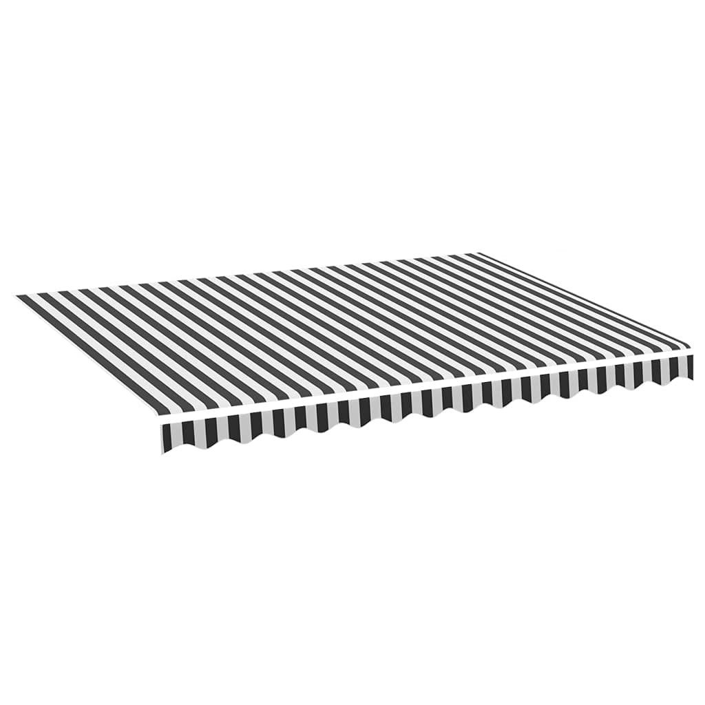Tomostar Toile de Remplacement Store Banne, Toit de Rechange Tissu de Remplacement pour Auvent Anthracite et Blanc 3,5x2,5 m