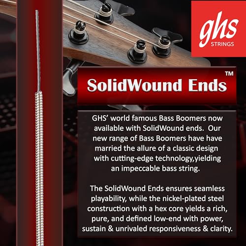 Image of GHS Bass Boomers - SolidWound Ends - 4-String Bass String Set - 40-95 - Light Gauge - L4045 Set