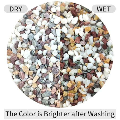 image for FANTIAN 5 lbs Natural Mixed Color Gravel Pebbles, 3/8 Inch Decorative 