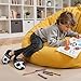 INMINPIN Kids Toddler Ball Sports Slippers Girls Boys Cozy Warm House Shoes Memory Foam Non-Slip Indoor Outdoor Slippers for Sports Fan (Toddler/Little Kid/Big Kid),Soccer White，12-13 Little Kid