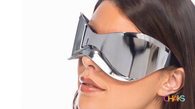 Futuristische zonnebril, 2 stuks, frameloos, space bril, Alien bril, fun, snelle bril, rave-bril, partybril, techno voor feestjes, heren en dames, rollenspel, Halloween, cosplay, carnavalsfeest