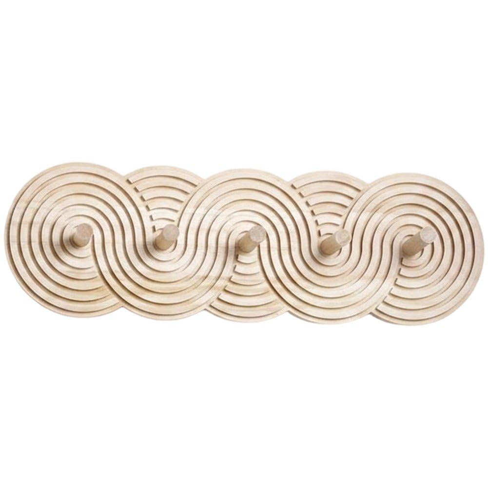 Perchero para ropa y llaves hecho a mano en madera con diseño moderno de pared