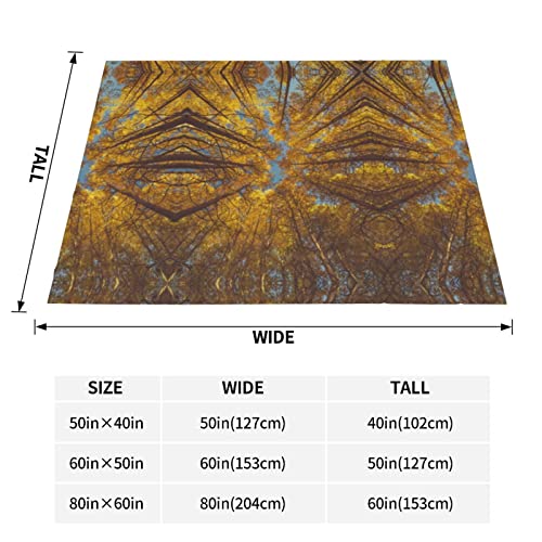 Autumn Yellow Trees Printed Throw Blanket Ultra-Soft Fuzzy Blanket Warm Blanket Fluffy Reversible Blanket For Bed And Couch #TOP3