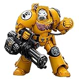TOYVERSE JOYTOY 1/18 Figurine d'action Warhammer 40,000, Imperial Fists Terminator 3, avec Power Fist and Assault Cannon, articulation mobile, 14,3 cm, 15 ans et plus