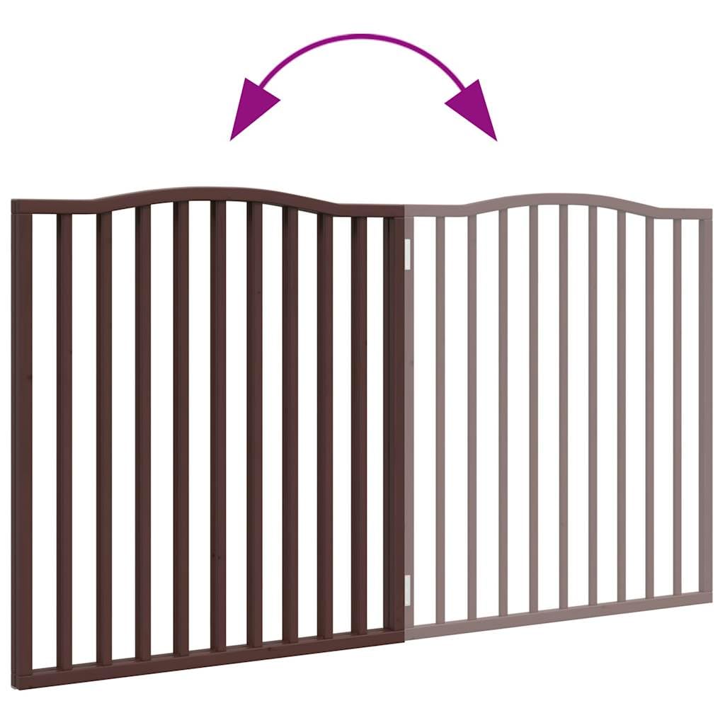 Brokky Cancello Cani Pieghevole 2 Pannelli Marrone 160cm Legno Pioppo-Cancelletto per Bambini, Barriera per Cani e Neonati, Recinzione Scale, Cancellino