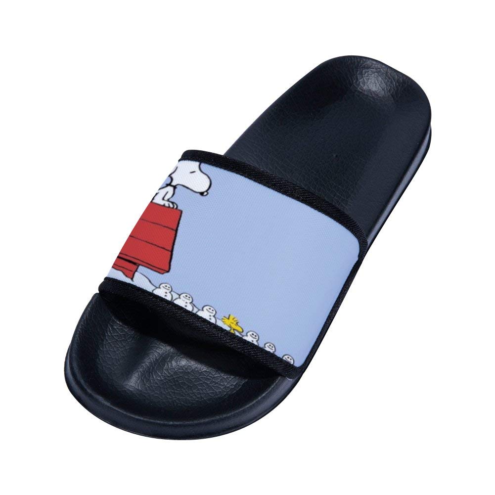MVNTOO Snoopy flip Flop Slippers for Women Adult Slippers Black/White for House Indoor Slippers